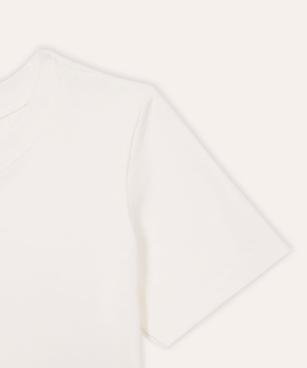 cropped de algodão juvenil com recorte nas costas off white