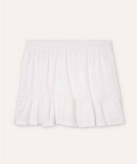 saia curta juvenil texturizada off white