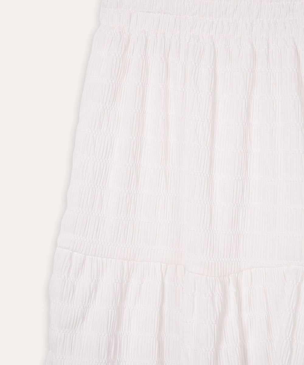 saia curta juvenil texturizada off white