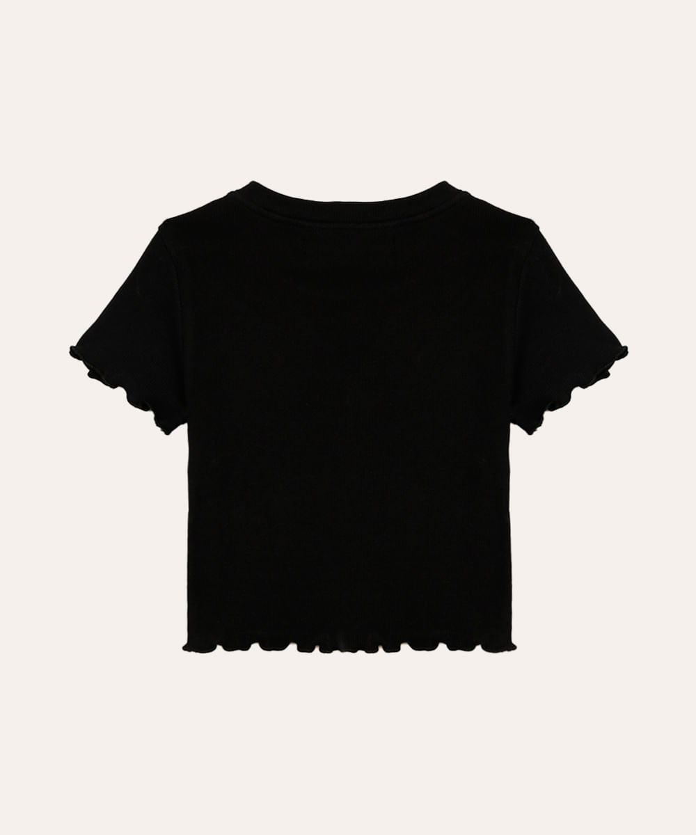 cropped juvenil manga curta positive vibes preto