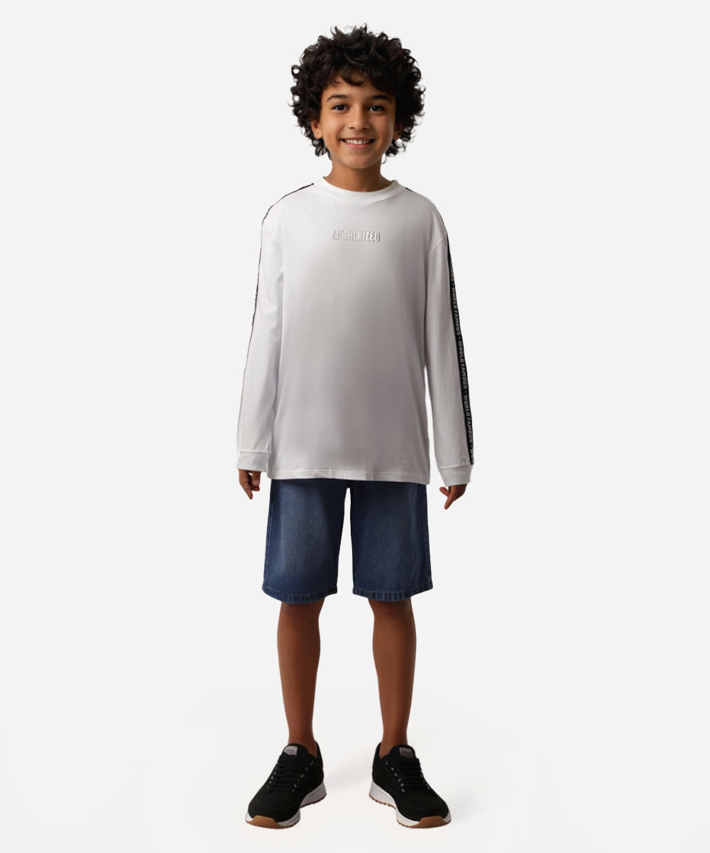 camiseta de algodão juvenil authorized branca