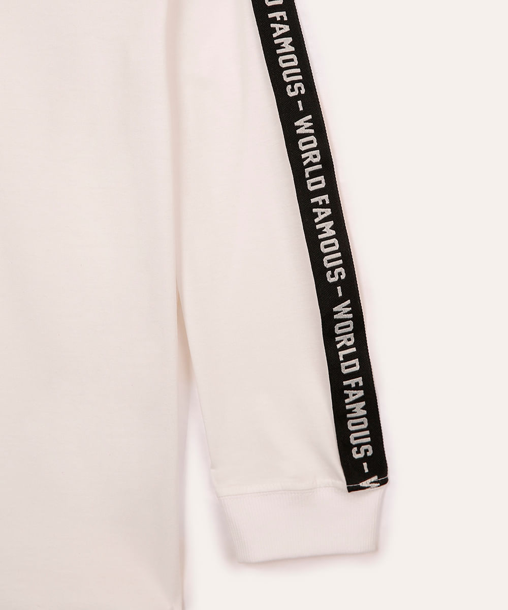 camiseta de algodão juvenil authorized branca