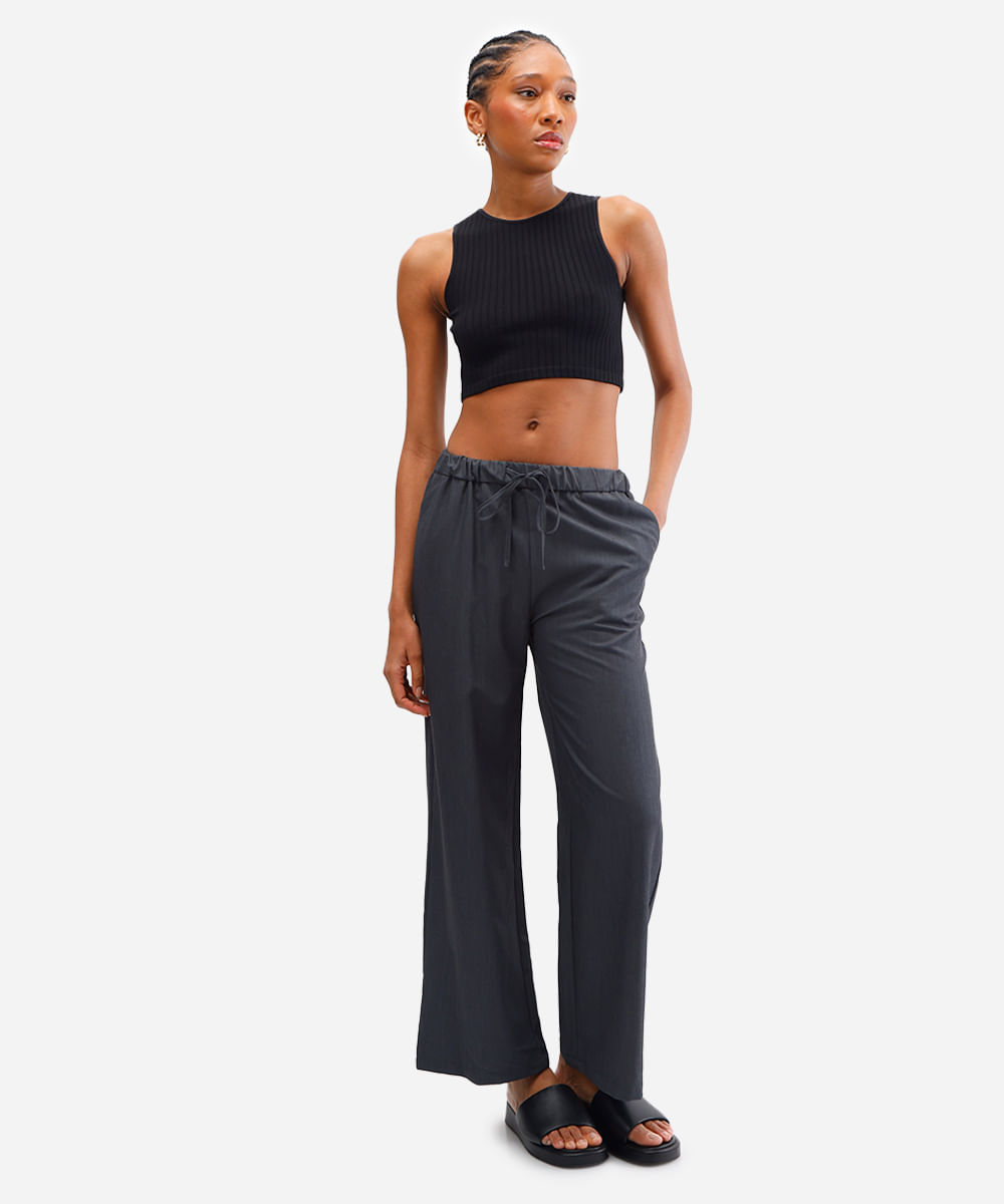 cropped básico feminino canelado preto
