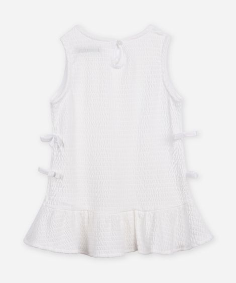 regata infantil texturizada com laço off white