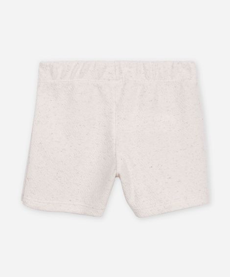 short curto infantil com linho e lacinho bege