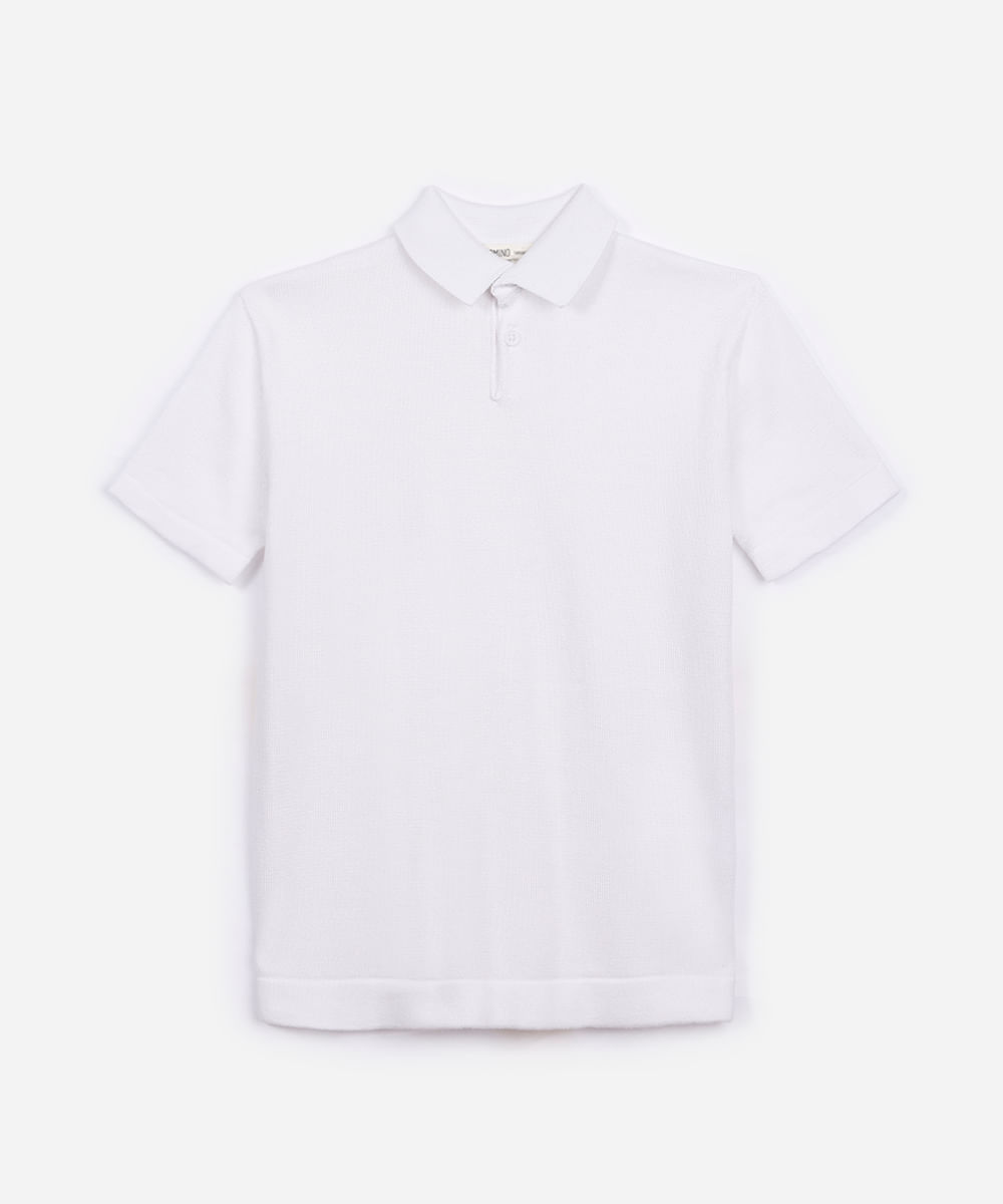 polo de tricot infantil off white