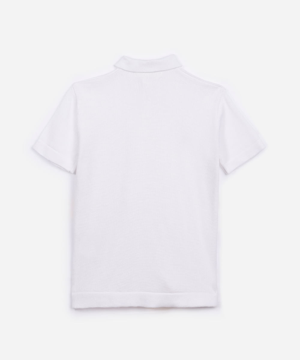 polo de tricot infantil off white