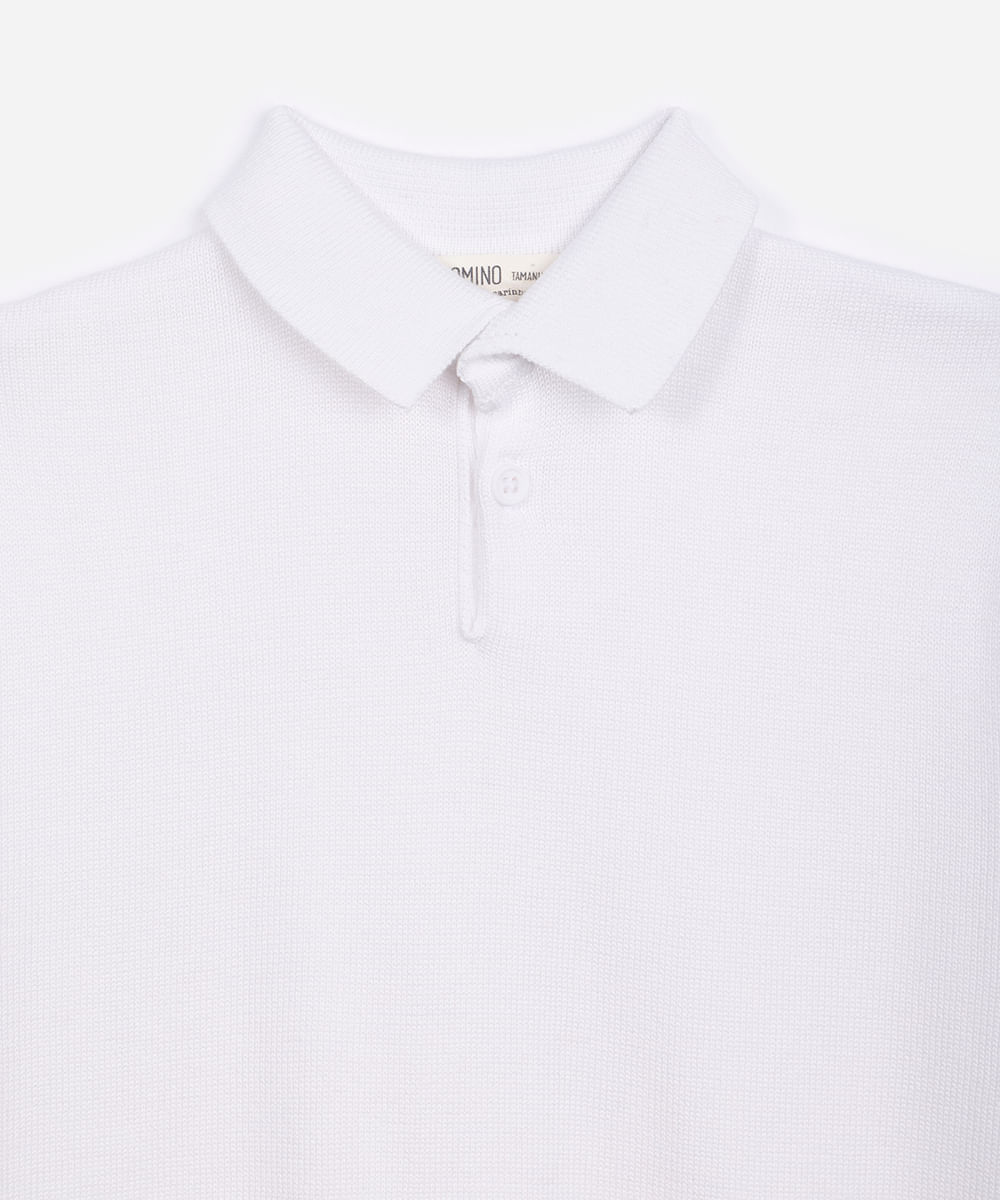 polo de tricot infantil off white