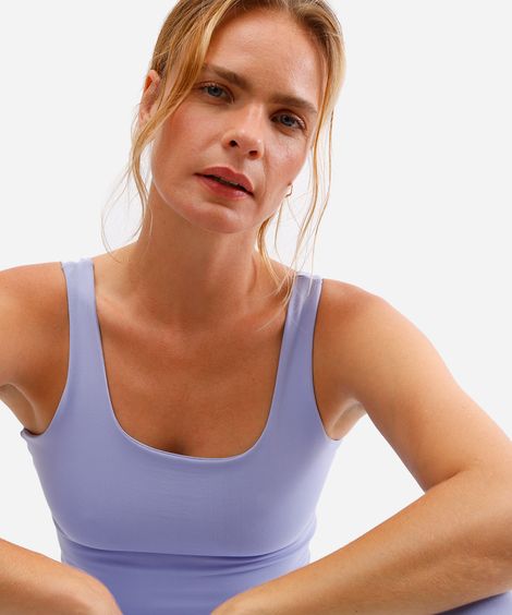 cropped feminino esportivo ace decote quadrado lilás