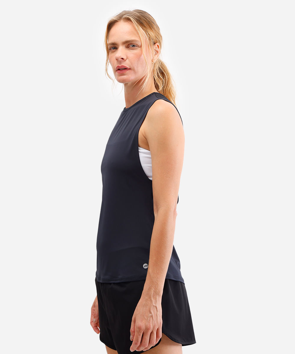 regata feminina esportiva ace com tule preta