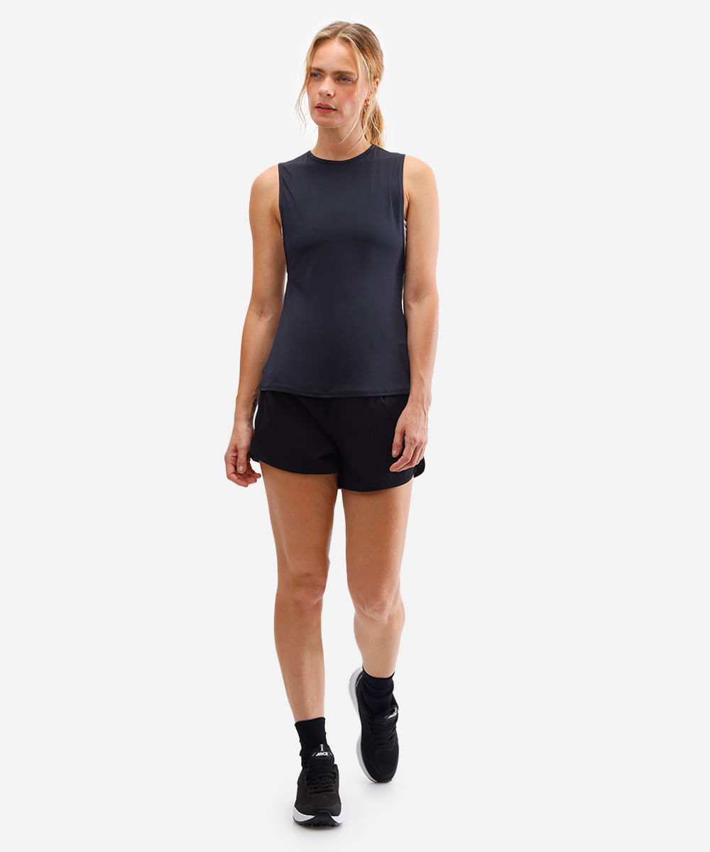 regata esportiva feminina com tule preto