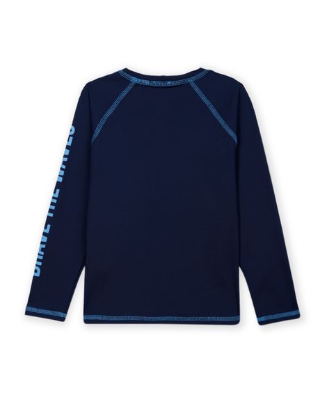 camiseta infantil manga longa proteção uv azul