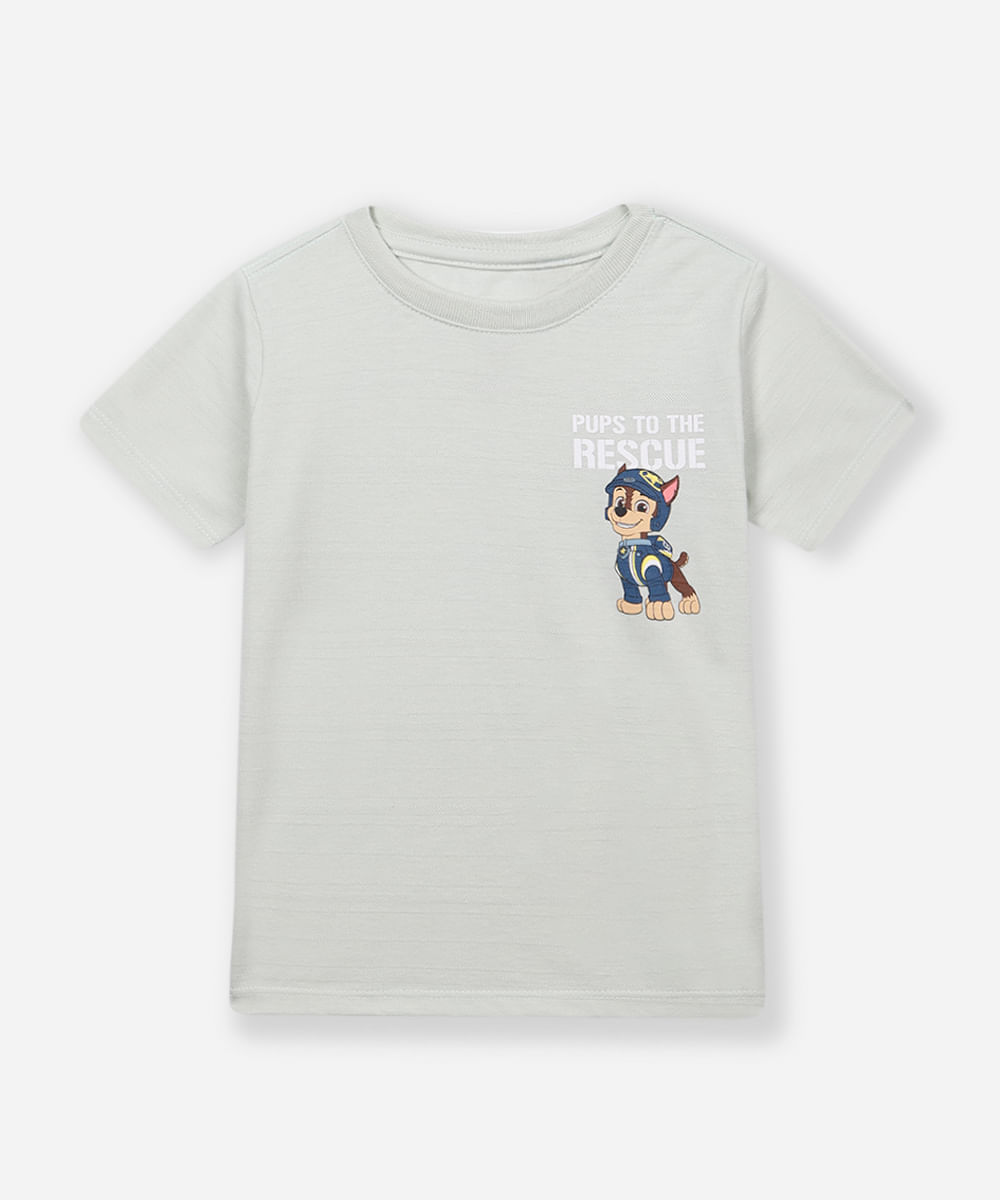 camiseta de algodão infantil patrulha canina verde