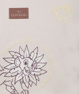 camiseta de algodão infantil o rei leão cinza