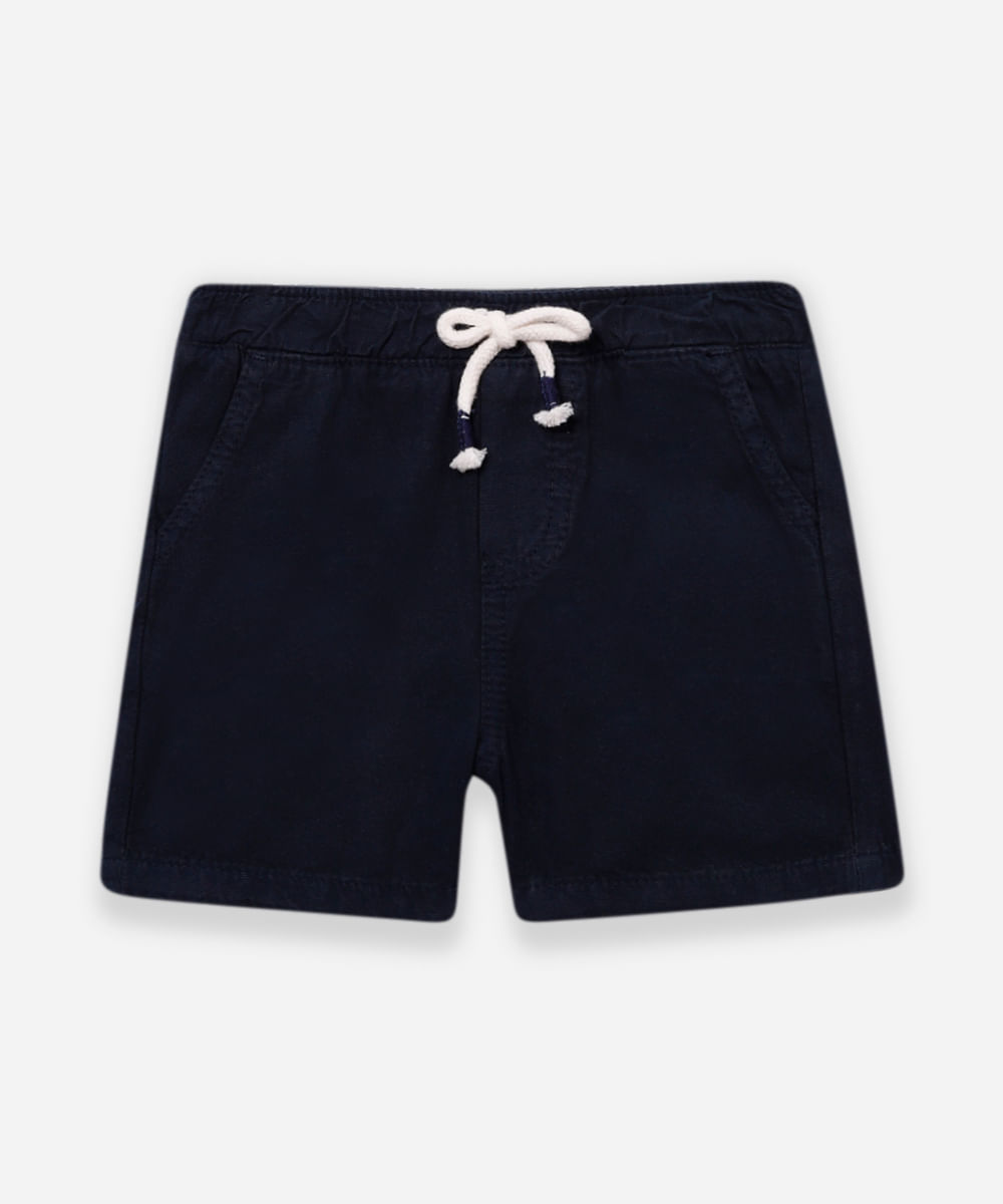 short reto infantil de sarja azul