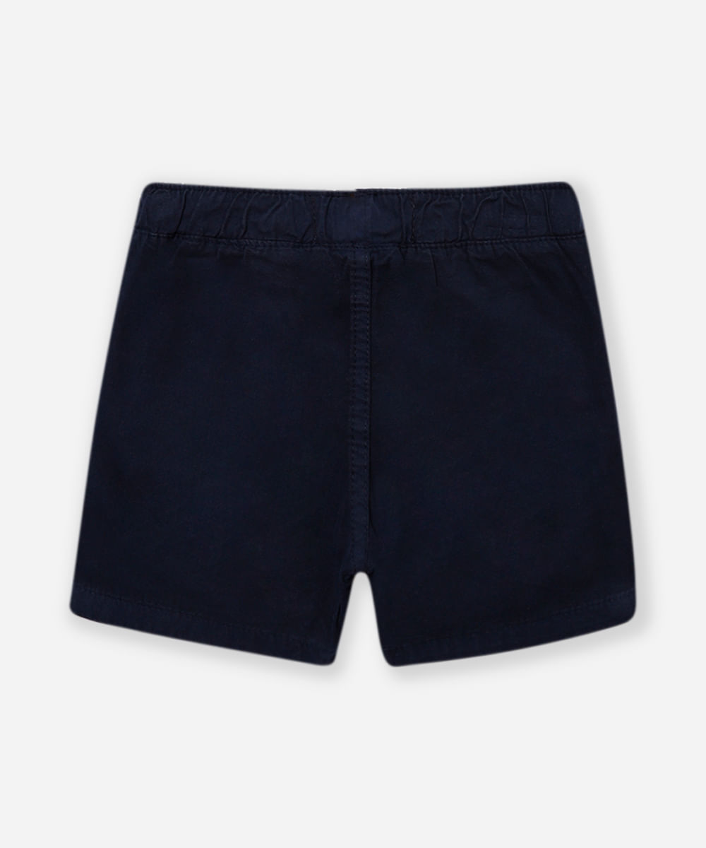 short reto infantil de sarja azul