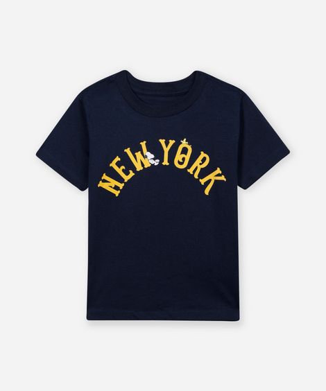 camiseta de algodão infantil snoopy azul
