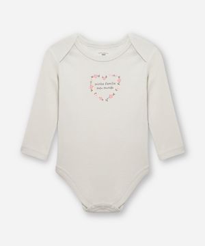 body infantil de algodão minha família meu mundo verde