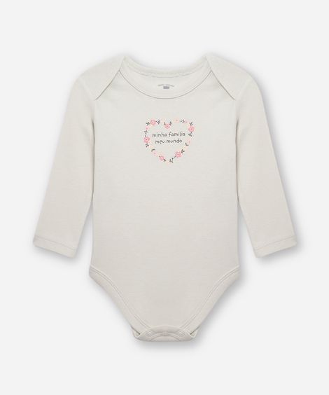 body infantil de algodão minha família meu mundo verde