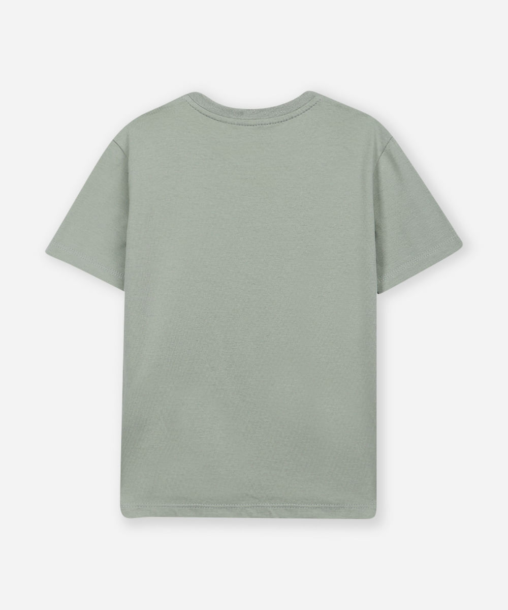 camiseta de algodão infantil minecraft verde