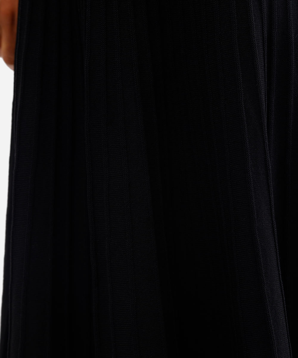 vestido longo feminino de tricot canelado preto