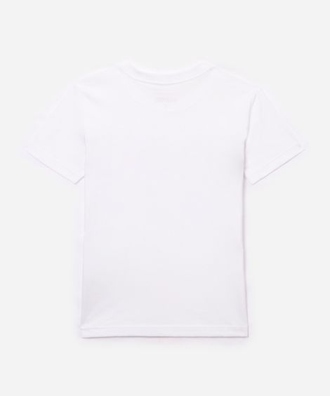 camiseta de algodão infantil listrada off white