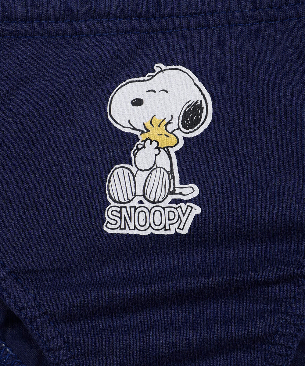 kit de 5 cuecas infantis de algodão snoopy colorido