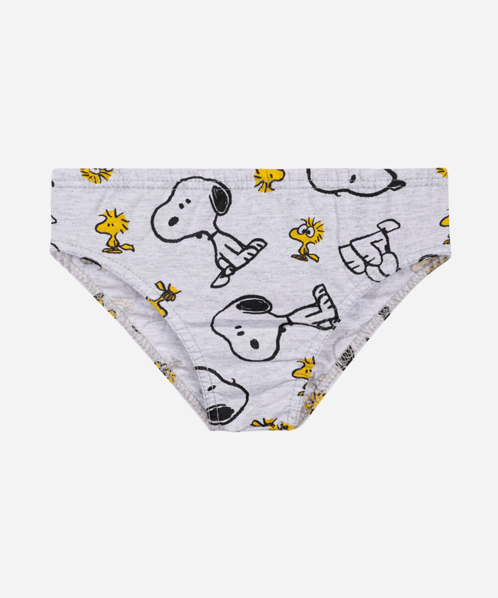 kit de 5 cuecas infantis de algodão snoopy colorido