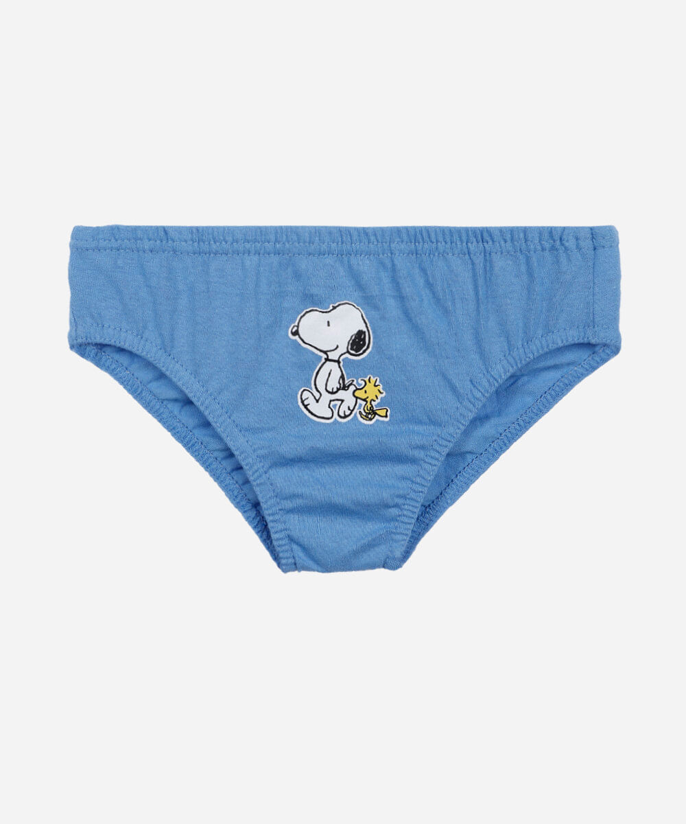 kit de 5 cuecas infantis de algodão snoopy colorido