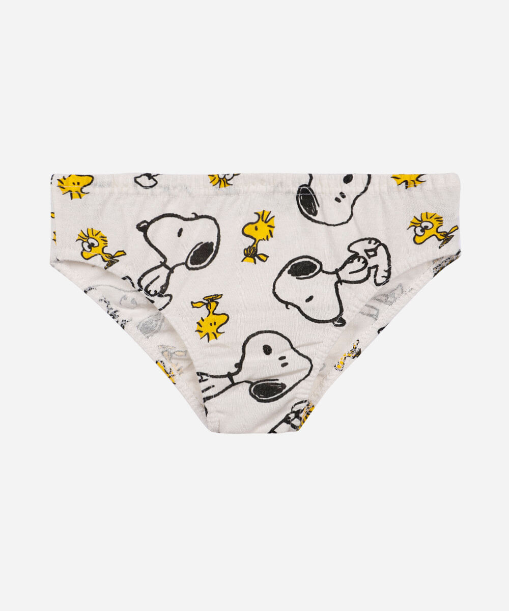 kit de 5 cuecas infantis de algodão snoopy colorido