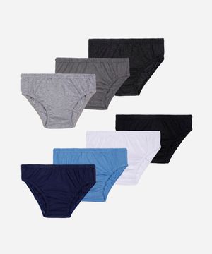 kit de 7 cuecas infantis de algodão colorido