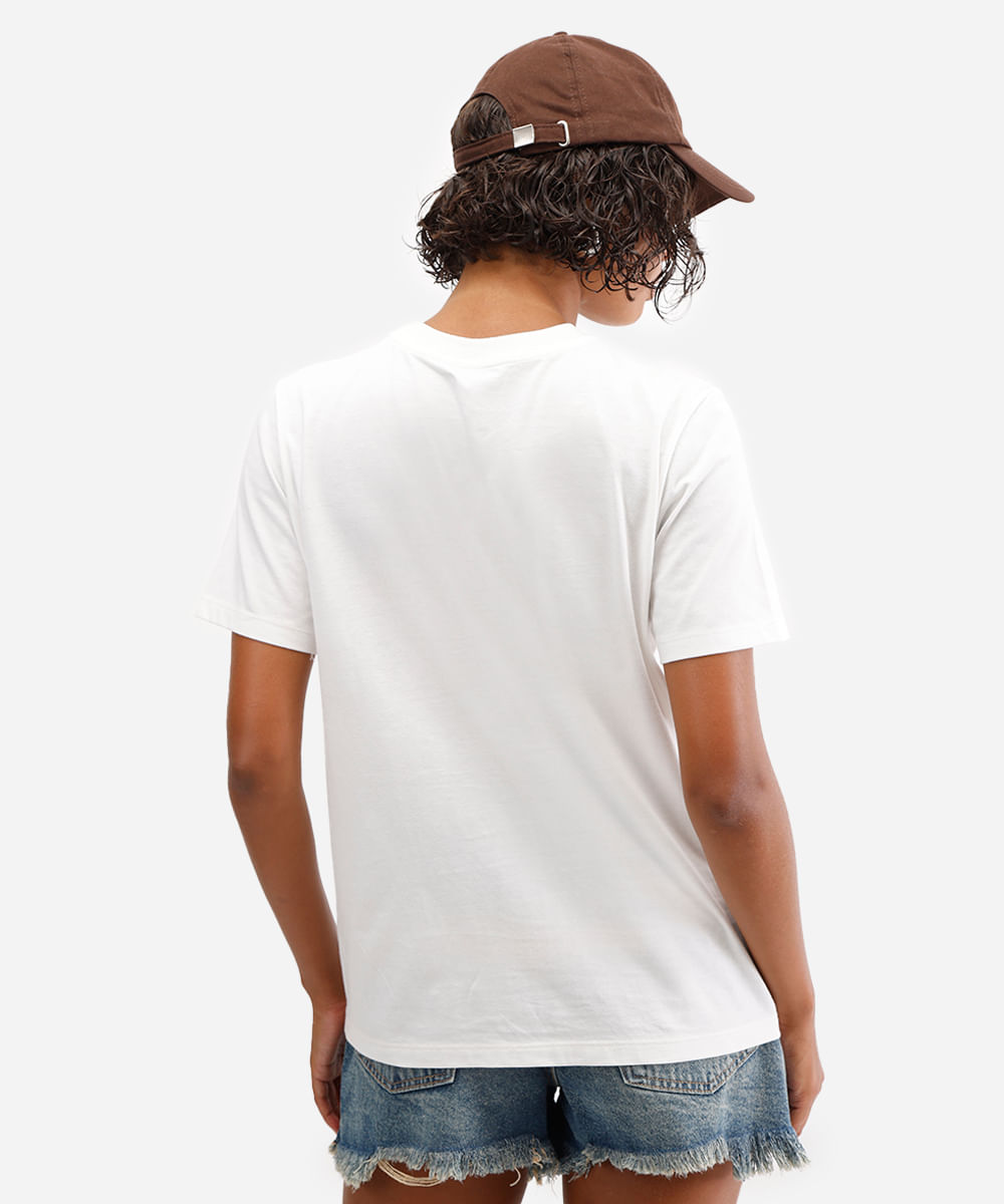 camiseta feminina de algodão tapas e beijos off white