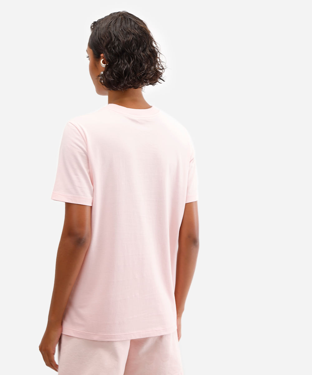 camiseta feminina de algodão tapas e beijos rosa