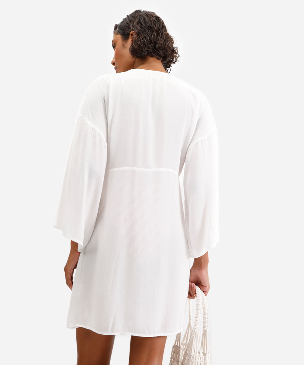 vestido feminino saída de praia de viscose - off white