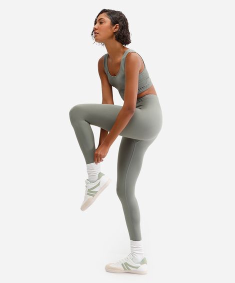 calça legging sem costura esportiva verde
