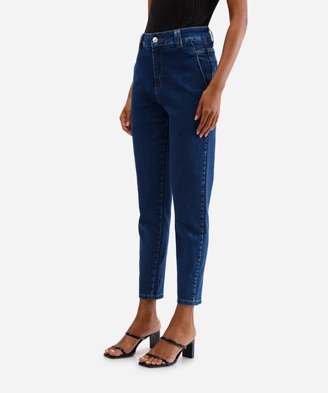 calça mom feminina jeans sawary azul