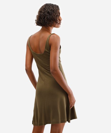 vestido básico feminino de viscose - verde escuro