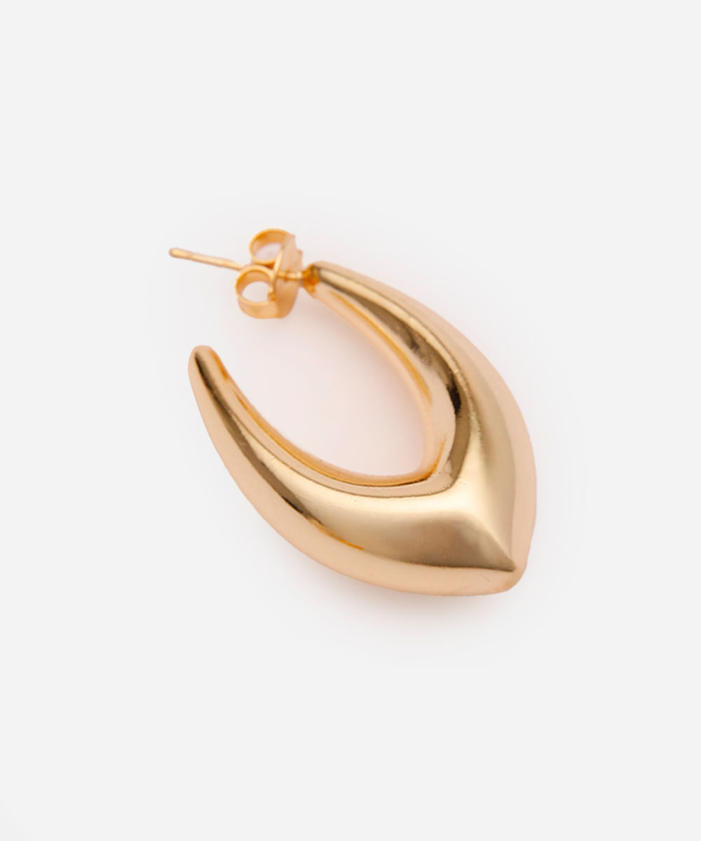 brinco feminino argola alongada dourado