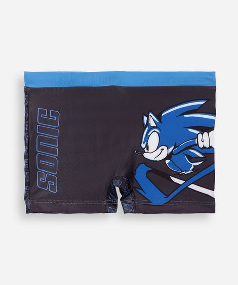 sunga boxer infantil sonic cinza