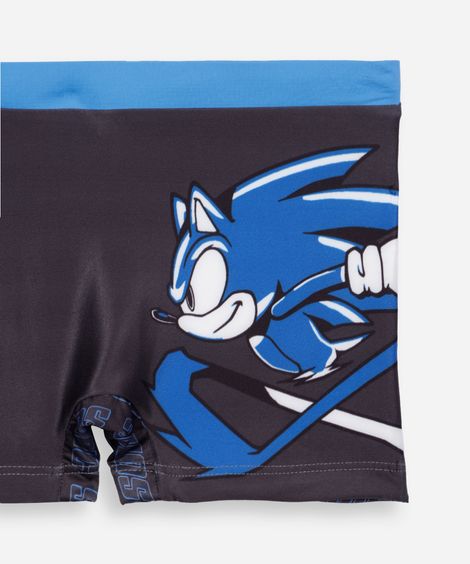 sunga boxer infantil sonic cinza