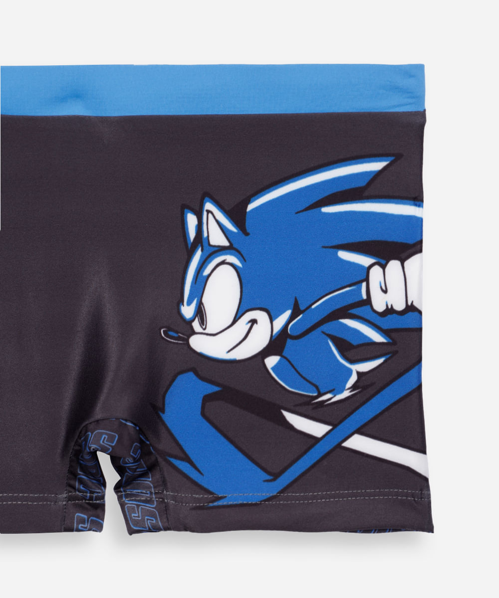 sunga boxer infantil sonic cinza