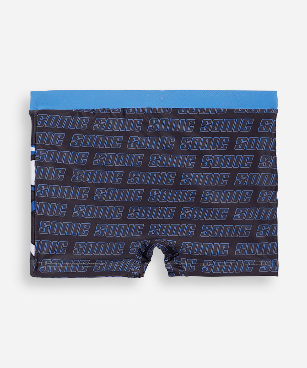 sunga boxer infantil sonic cinza