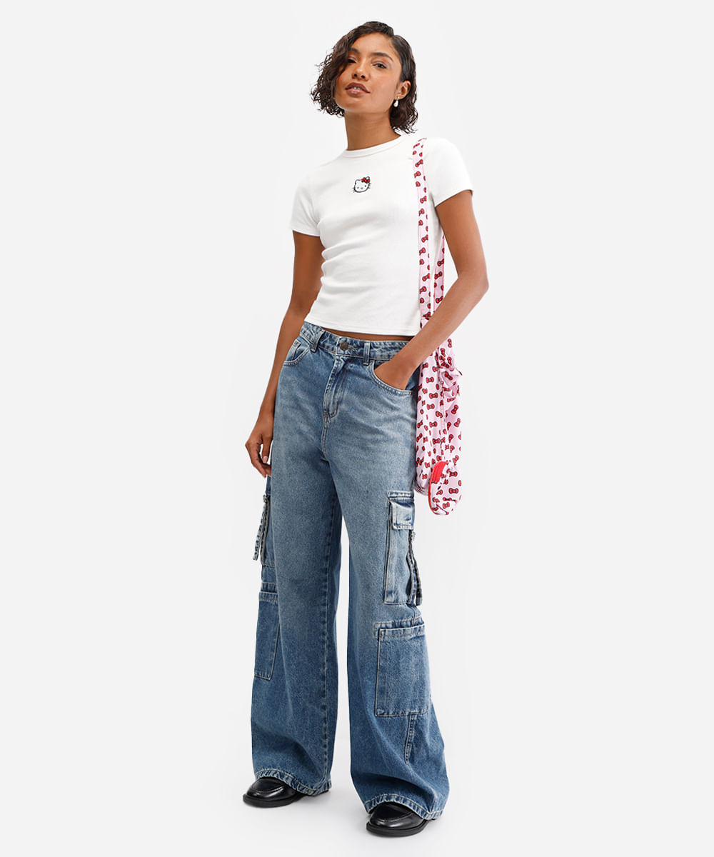 blusa feminina hello kitty canelada off white
