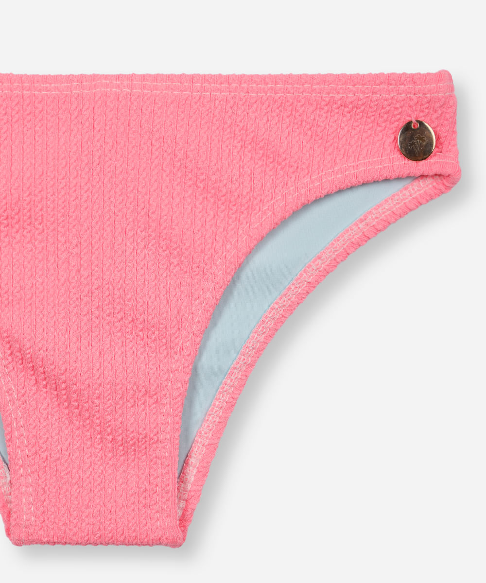 biquíni calcinha juvenil canelado rosa
