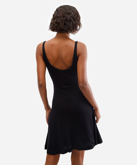 vestido básico feminino de viscose - preto