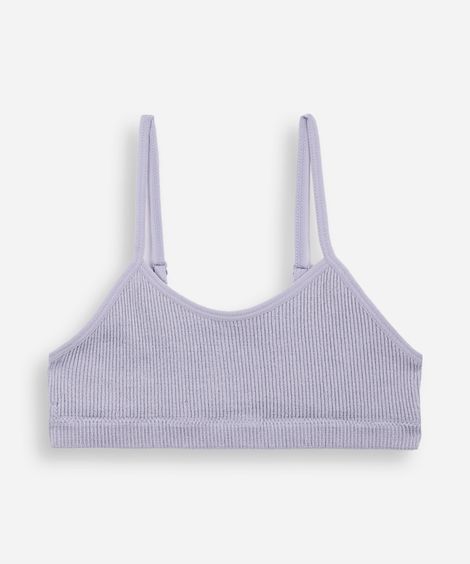 sutiã infantil lurex canelado lilás