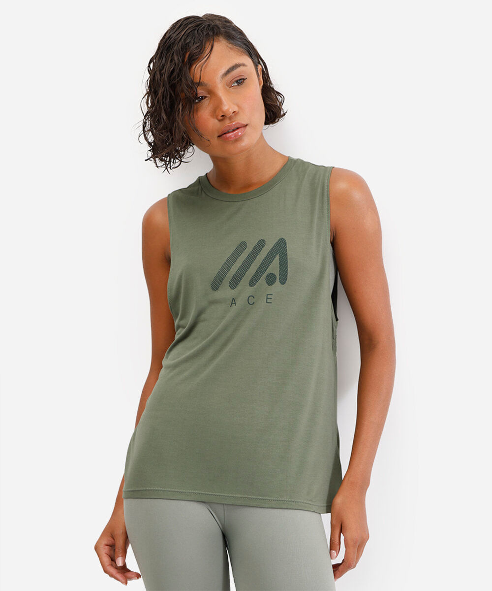 regata de viscose esportiva ace verde