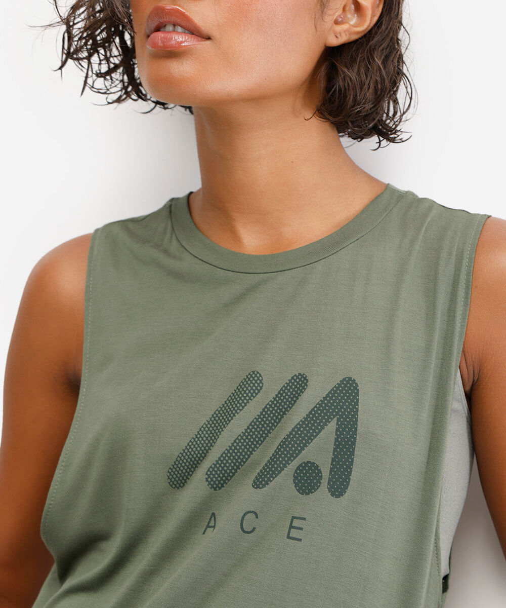 regata de viscose esportiva ace verde