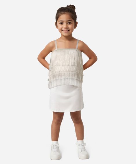 regata infantil cropped com franjas off white
