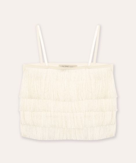 regata infantil cropped com franjas off white